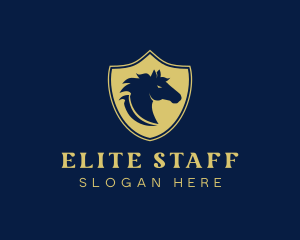 Horse Mustang Shield logo design