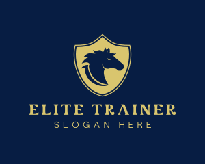 Horse Mustang Shield logo design