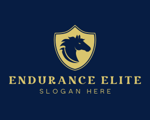 Horse Mustang Shield logo design