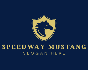 Mustang - Horse Mustang Shield logo design