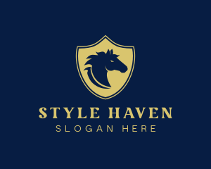 Farrier - Horse Mustang Shield logo design