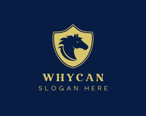 Pony - Horse Mustang Shield logo design