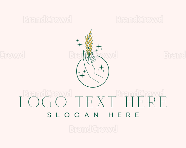 Elegant Hand Leaf Logo