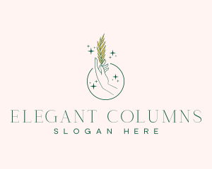 Elegant Hand Leaf logo design