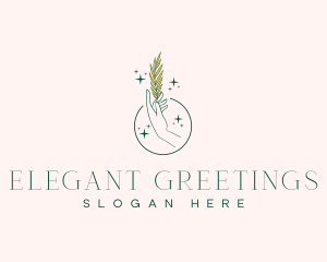 Elegant Hand Leaf logo design