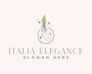 Elegant Hand Leaf logo design