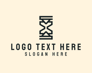 Time - Geometric Hourglass Firm logo design