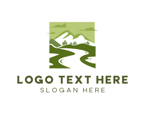 Hiking - Lake Mountain Adventure logo design