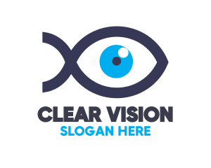 Ophthalmology - Blue Eye Fish logo design
