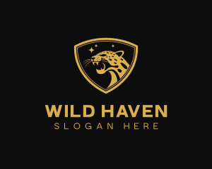 Wild Animal Cheetah Shield logo design