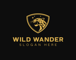 Wild Animal Cheetah Shield logo design