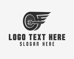 Wrench - Wheel Wings Wrench logo design