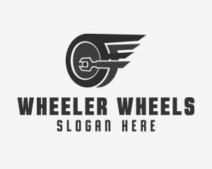 Wheel Wings Wrench logo design