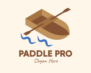 Canoe - Isometric Row Boat logo design