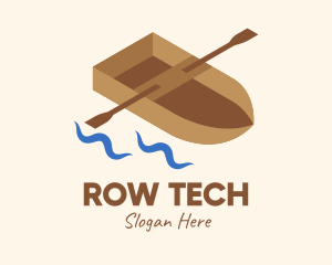 Isometric Row Boat logo design