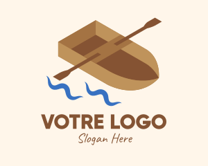 3d - Isometric Row Boat logo design