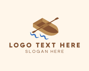 Canoe - Isometric Row Boat logo design