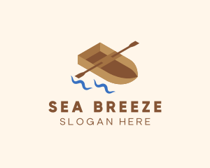 Isometric Row Boat logo design