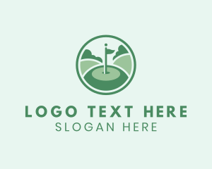 Golf - Golf Course Flagstick Club logo design