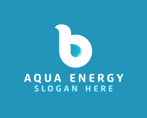 Hydropower - Liquid Droplet Letter B logo design