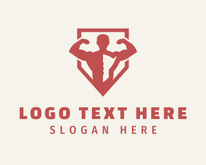 Weightlifting - Red Shield Weightlifter logo design