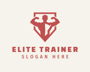 Red Shield Weightlifter logo design