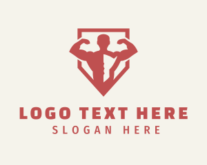 Physical - Red Shield Weightlifter logo design