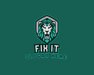 Wild Lion Shield logo design