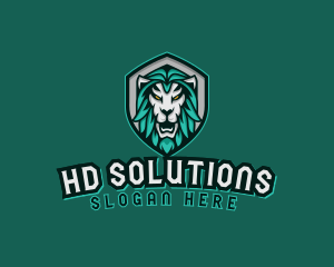 Wild Lion Shield logo design