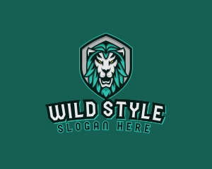 Wild Lion Shield logo design