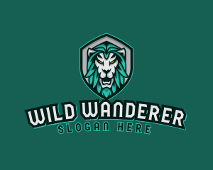 Wild Lion Shield logo design