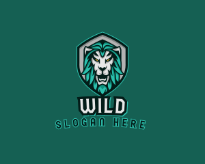Wild Lion Shield logo design