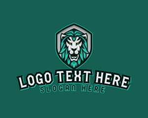 Streamer - Wild Lion Shield logo design