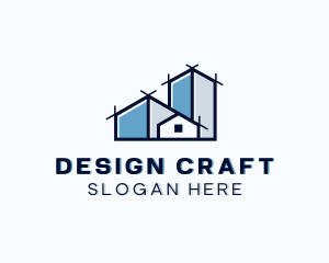 Blueprint - Architecture House Blueprint logo design