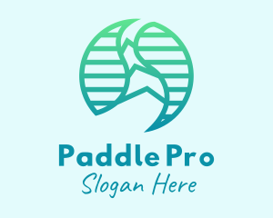 Kayaking - Natural Water Stream logo design