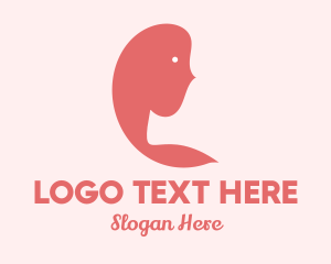 Hairstyling - Pink Woman Silhouette logo design