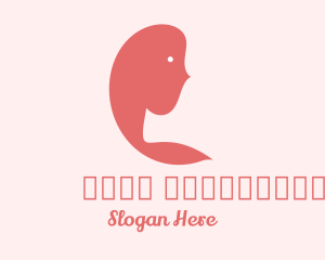 Pink Hair - Pink Woman Silhouette logo design