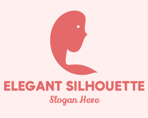 Silhouette - Pink Woman Silhouette logo design