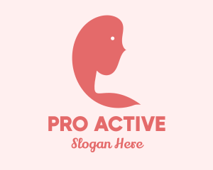 Profile - Pink Woman Silhouette logo design