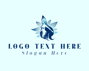 Yoga - Lotus Flower Maiden logo design