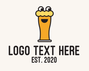 Funny - Happy Beer Glass Mascot logo design