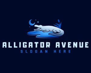 Wild Crocodile Alligator logo design