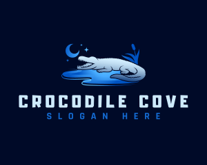 Wild Crocodile Alligator logo design