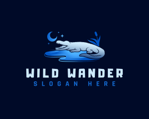 Wild Crocodile Alligator logo design