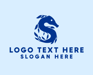 Marine Life - Seahorse Letter S logo design
