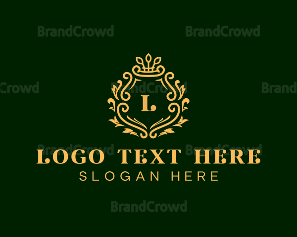 Flourish Leaf Crest Logo