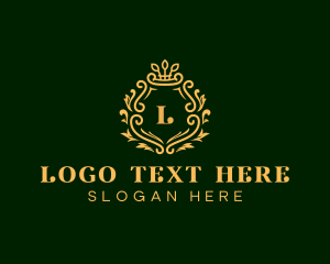 Elegant - Flourish Leaf Crest logo design
