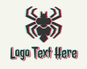 Glitch - Holographic Spider Gaming logo design