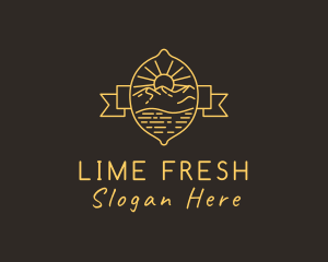 Lime - Citrus Lemon Mountain logo design