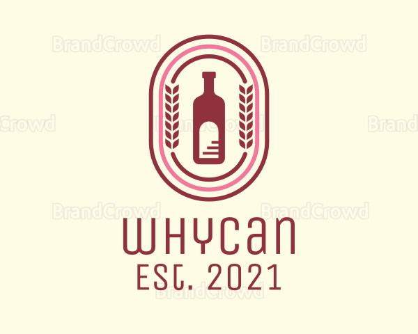 Wine Bottle Badge Logo